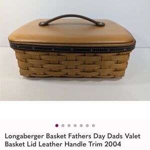 New  Longaberger Brown Woven Basket Fathers Day Dads Valet Basket